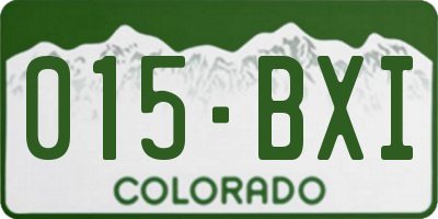 CO license plate 015BXI