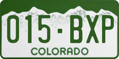 CO license plate 015BXP