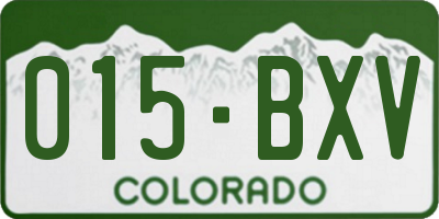 CO license plate 015BXV