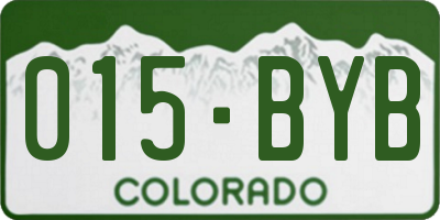CO license plate 015BYB