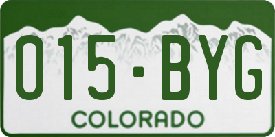 CO license plate 015BYG