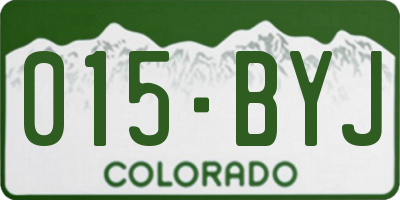 CO license plate 015BYJ