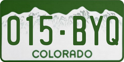 CO license plate 015BYQ