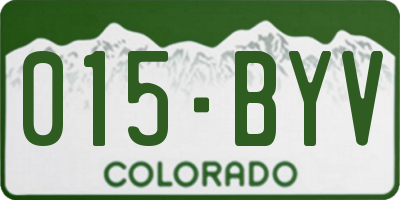 CO license plate 015BYV