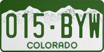 CO license plate 015BYW