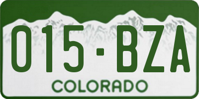 CO license plate 015BZA