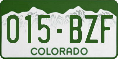 CO license plate 015BZF