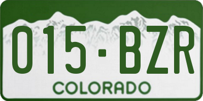 CO license plate 015BZR