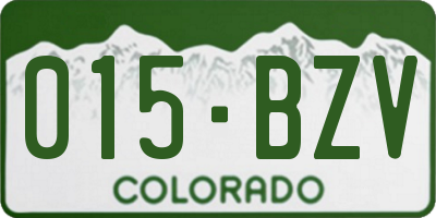 CO license plate 015BZV