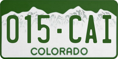 CO license plate 015CAI