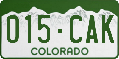 CO license plate 015CAK
