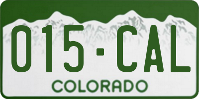 CO license plate 015CAL