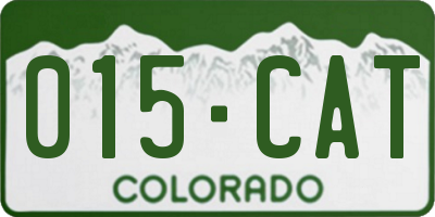 CO license plate 015CAT