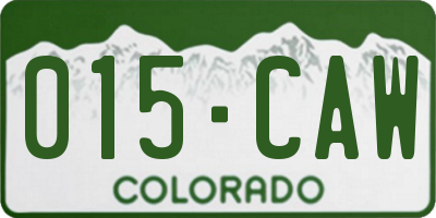 CO license plate 015CAW