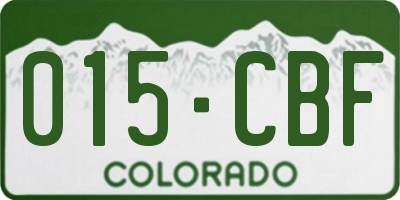 CO license plate 015CBF