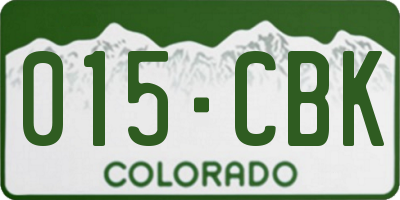 CO license plate 015CBK
