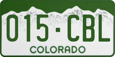 CO license plate 015CBL