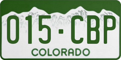 CO license plate 015CBP