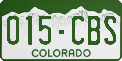 CO license plate 015CBS