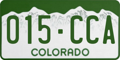 CO license plate 015CCA