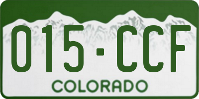 CO license plate 015CCF