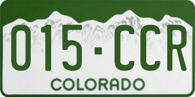 CO license plate 015CCR