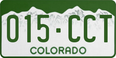 CO license plate 015CCT