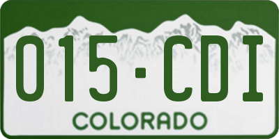 CO license plate 015CDI