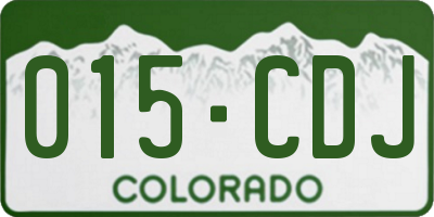 CO license plate 015CDJ