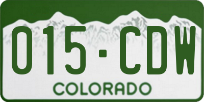 CO license plate 015CDW