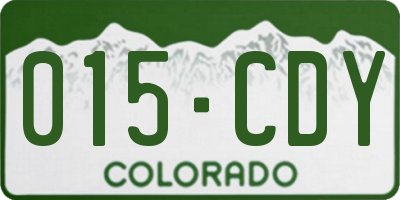 CO license plate 015CDY