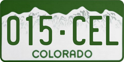 CO license plate 015CEL