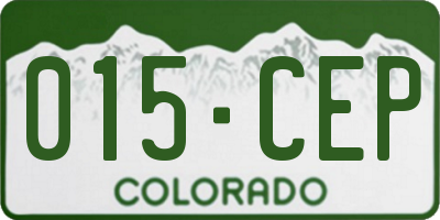 CO license plate 015CEP
