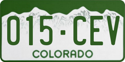 CO license plate 015CEV