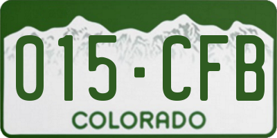CO license plate 015CFB