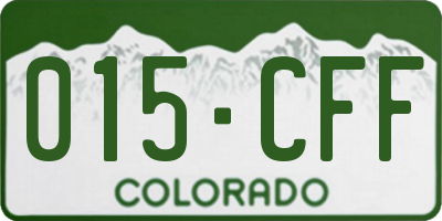 CO license plate 015CFF
