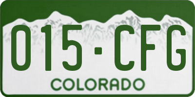 CO license plate 015CFG