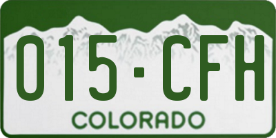 CO license plate 015CFH