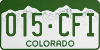 CO license plate 015CFI