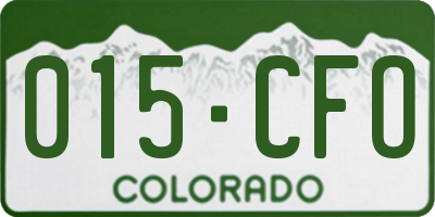 CO license plate 015CFO