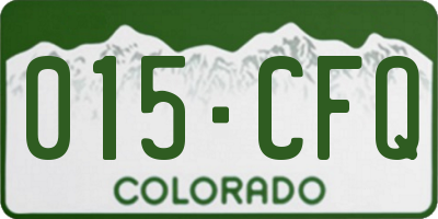 CO license plate 015CFQ