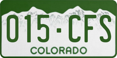 CO license plate 015CFS