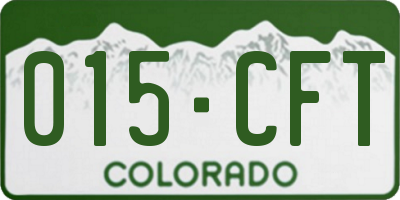 CO license plate 015CFT
