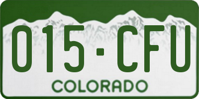 CO license plate 015CFU