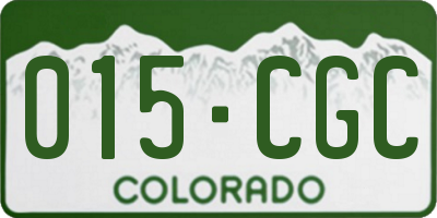 CO license plate 015CGC