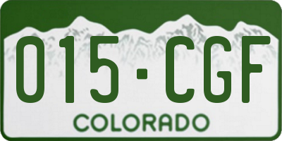 CO license plate 015CGF