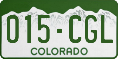 CO license plate 015CGL