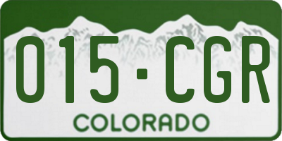 CO license plate 015CGR