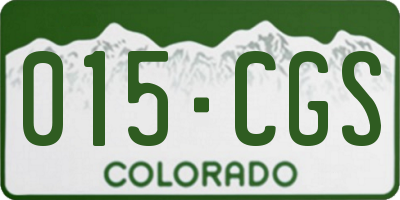CO license plate 015CGS