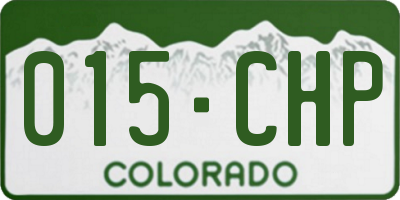 CO license plate 015CHP